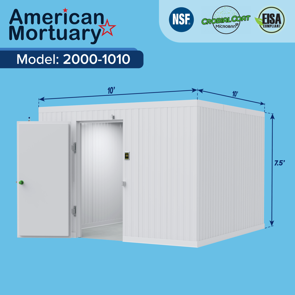 ❄️ 10x10 Walk - In Mortuary Cooler – Model 2000 - 1010 - American Mortuary Coolers & Equipments
