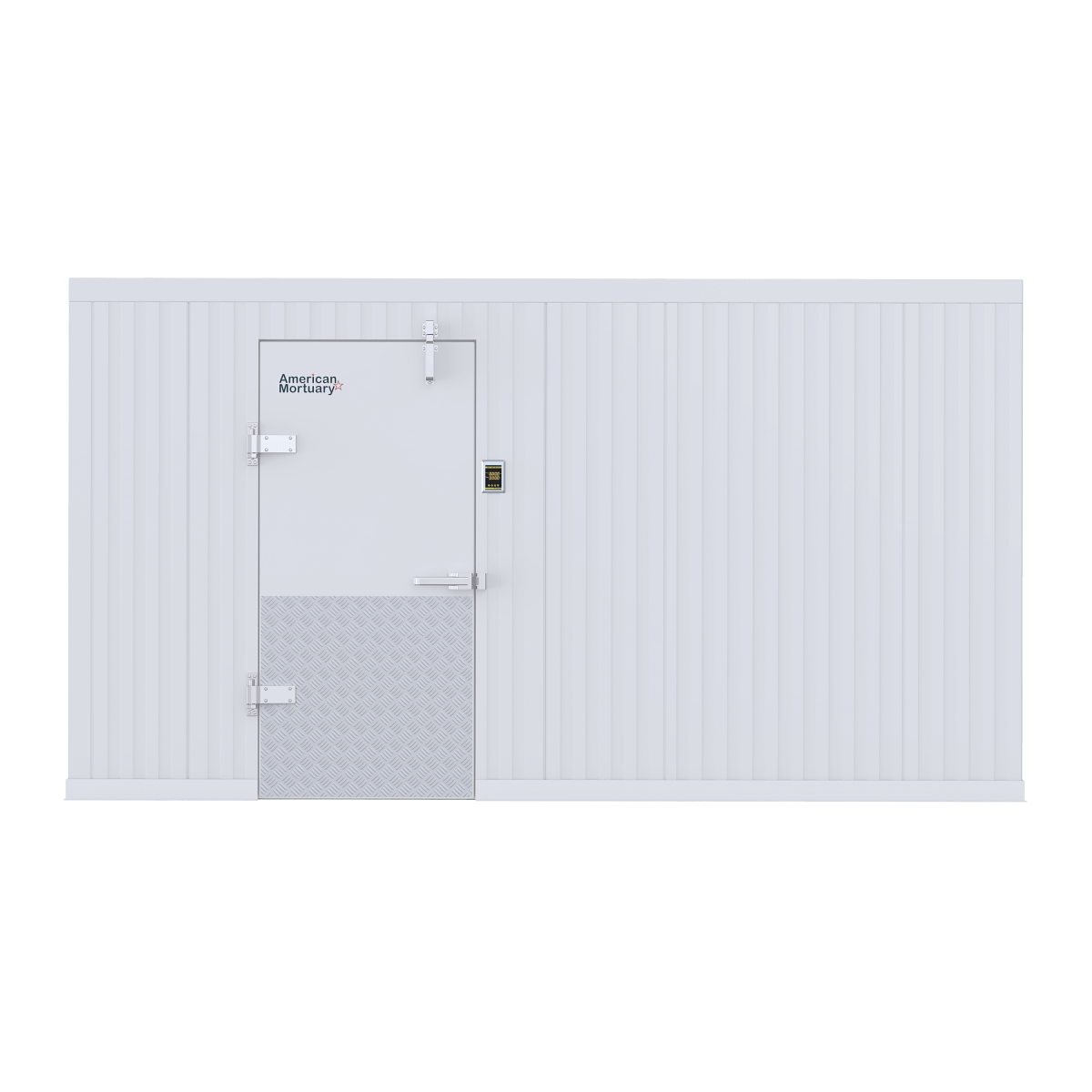 14x20 walk-in mortuary cooler detail, insulated panel and door hardware construction