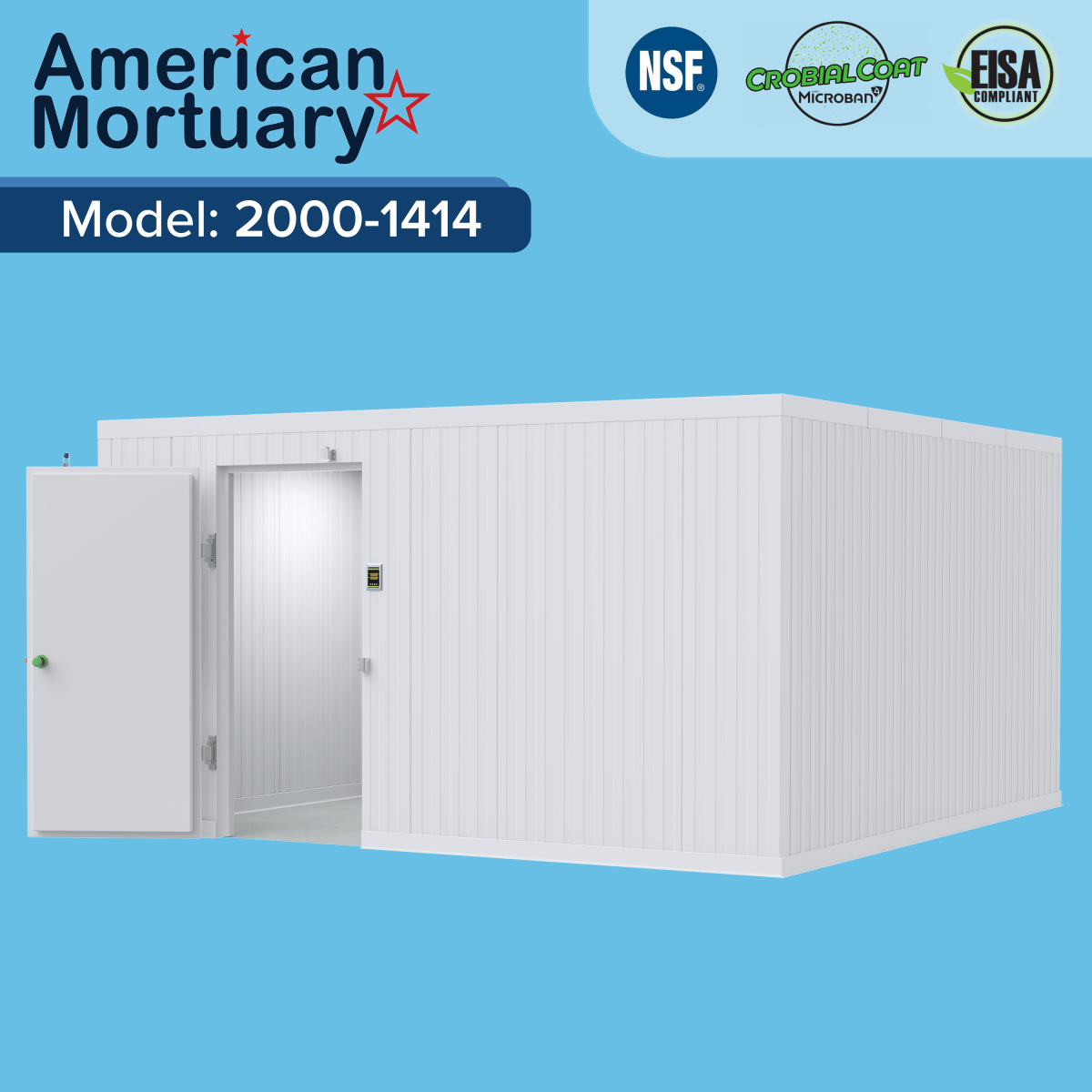 ❄️ 14x14 Walk - In Mortuary Cooler – Model 2000 - 1414 - American Mortuary Coolers & Equipments