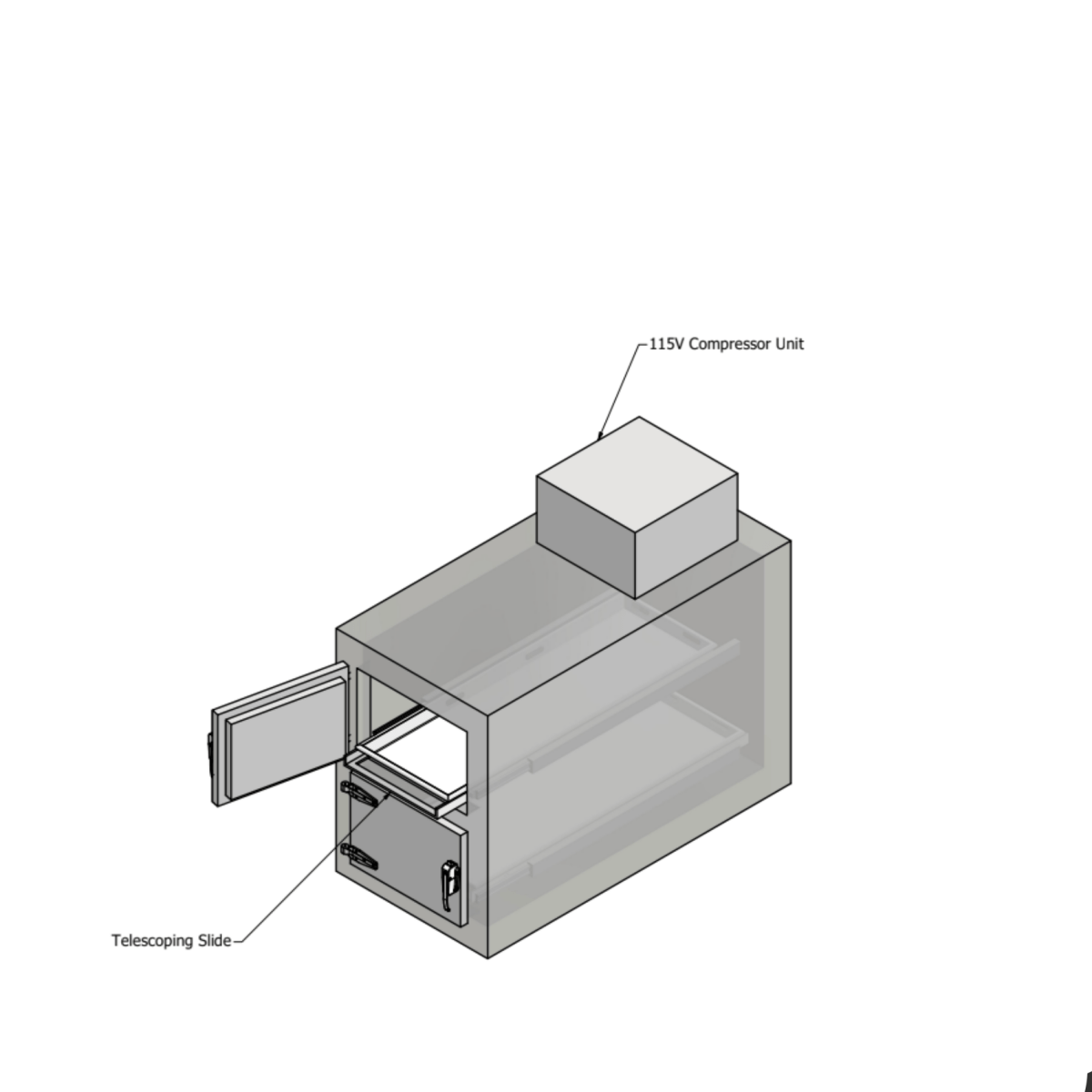 2 Body Vertical Vault Style Cooler – Model 1070 - 2BVU - American Mortuary Coolers & Equipments