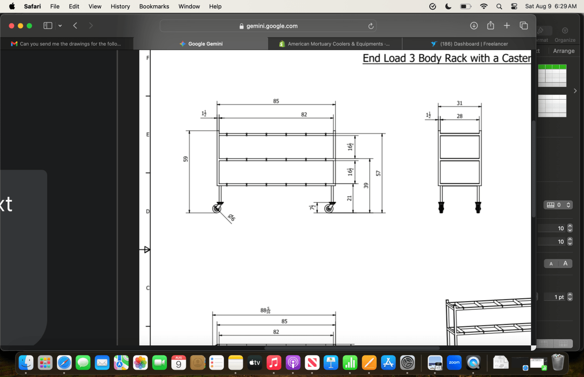 3 - Tier End Loading Mortuary Rack - Model 2000 - 3TSL - American Mortuary Coolers & Equipments