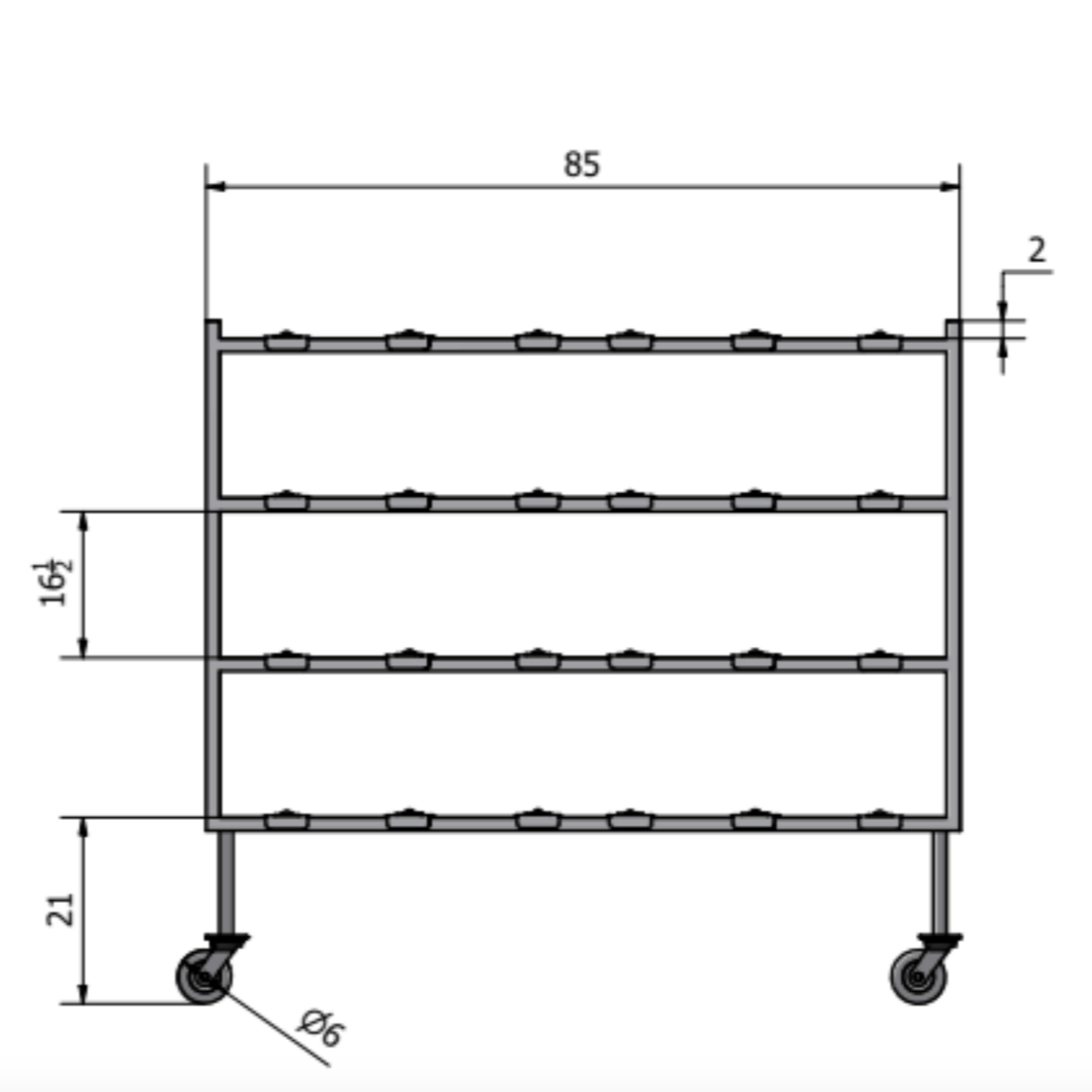 3 - Tier Multi - Directional Mortuary Rack – Model 2000 - 3TMD - American Mortuary Coolers & Equipments
