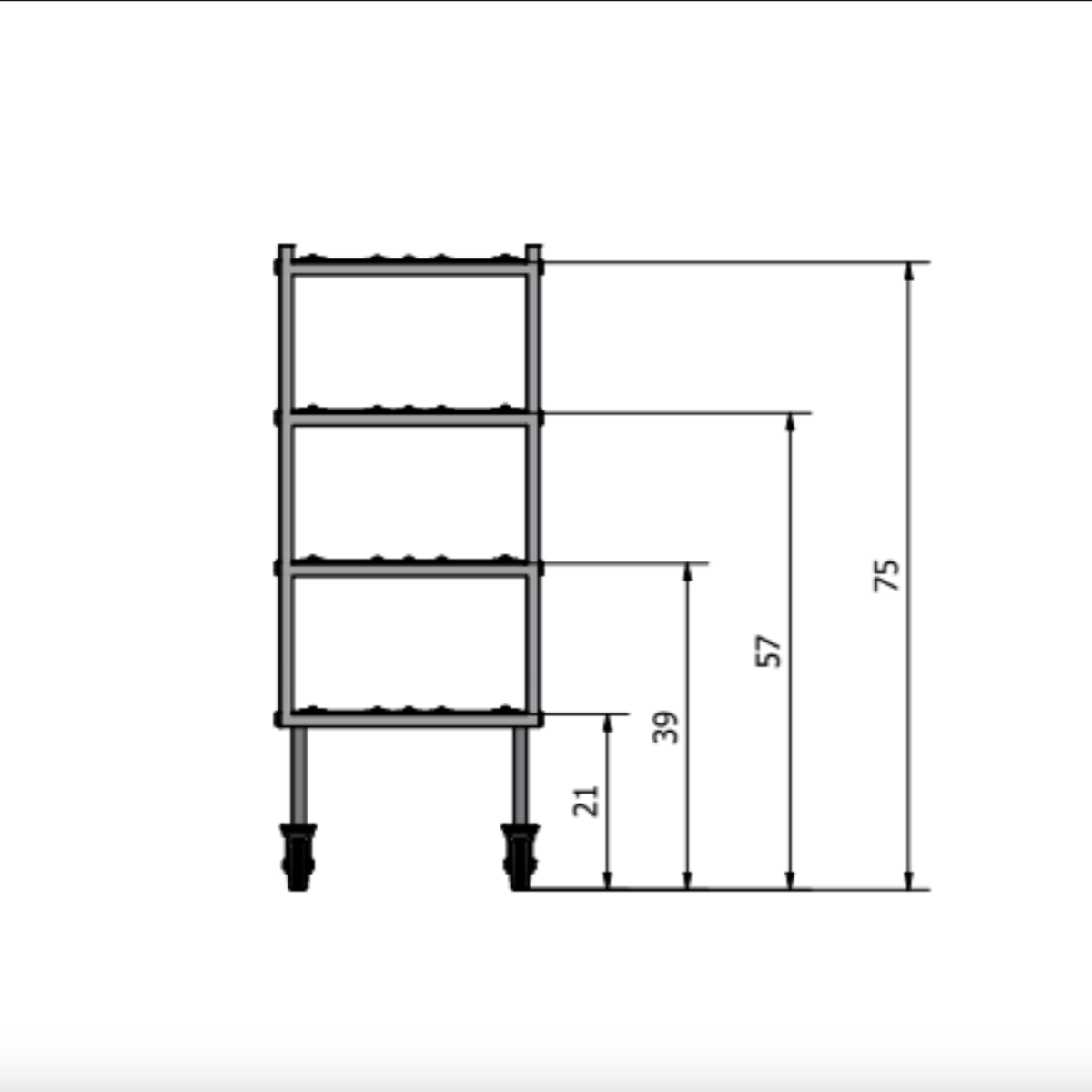 3 - Tier Multi - Directional Mortuary Rack – Model 2000 - 3TMD - American Mortuary Coolers & Equipments