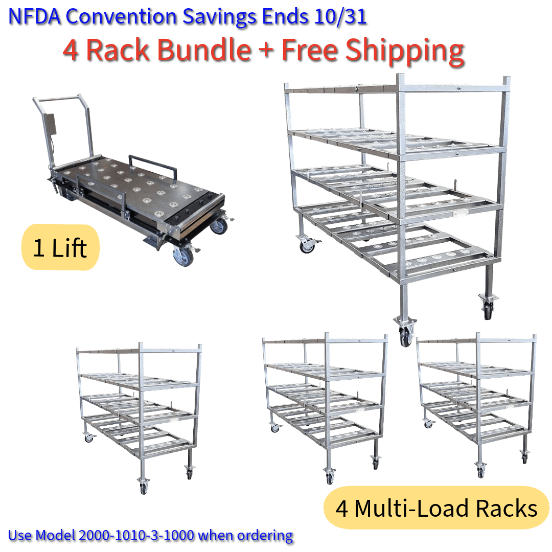 4 - Rack Bundle + HD 1000 Lift System - American Mortuary Coolers & Equipments