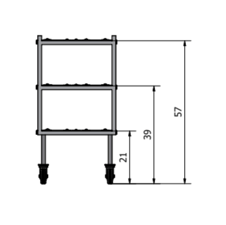 4 - Tier Multi - Load Mortuary Rack - Model 2000 - 4TMD - SST - American Mortuary Coolers & Equipments