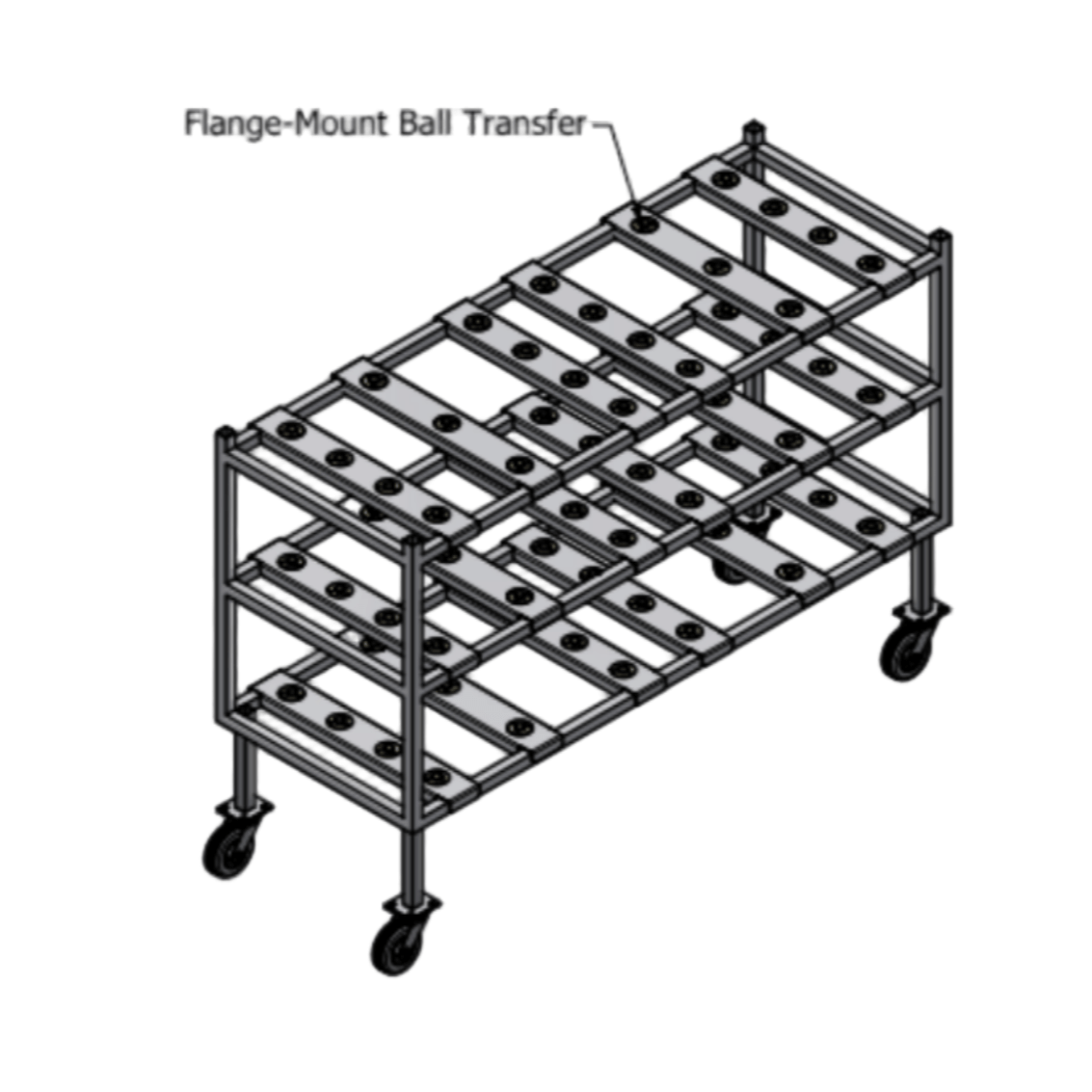 4 - Tier Multi - Load Mortuary Rack - Model 2000 - 4TMD - SST - American Mortuary Coolers & Equipments