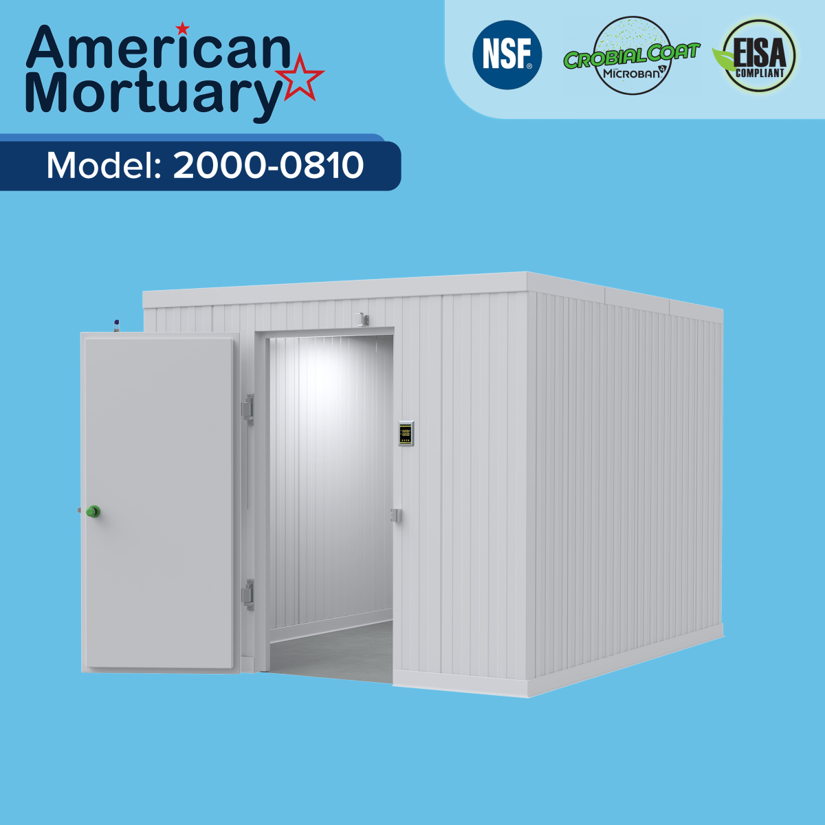 ❄️ 8x10 Walk - In Mortuary Cooler – Model 2000 - 0810 - American Mortuary Coolers & Equipments