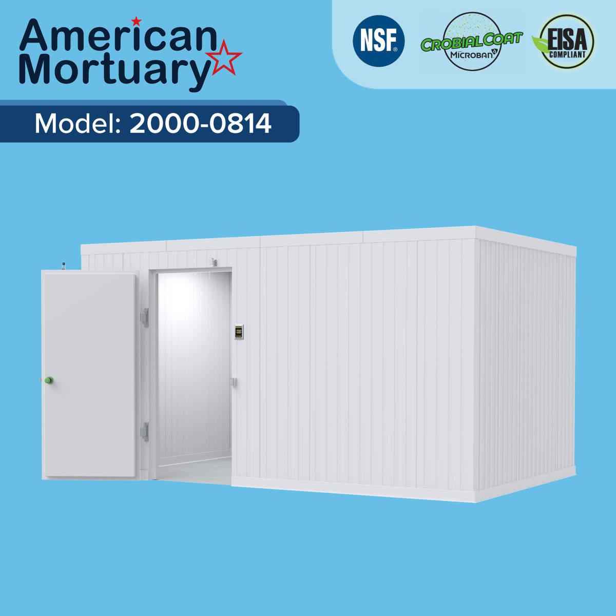 AMC 2000-0814 8x14 walk-in mortuary cooler โ American Mortuary Cooler Authority