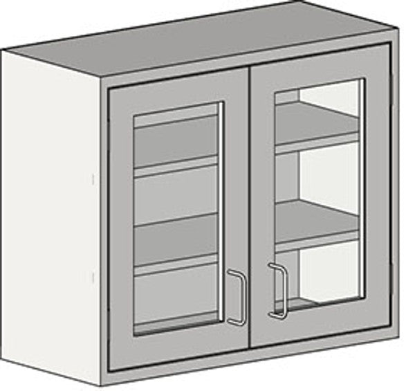 AMC-3500 forensic specimen storage cabinet with locking tempered glass doors and adjustable shelving made in Johnson City, TN.