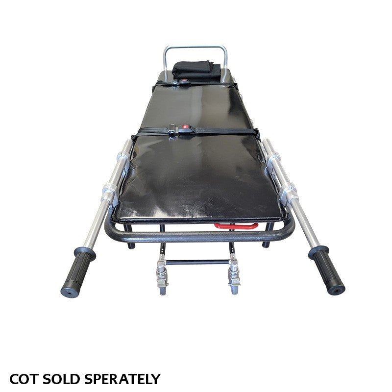 PRO 1000X first call cot full side profile, American Mortuary Equipment flagship removal stretcher