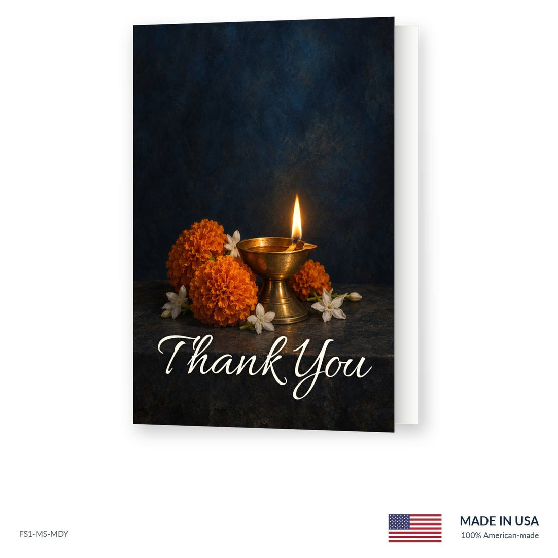 Diya Funeral Acknowledgment Cards