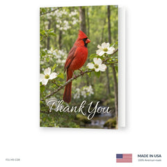 Dogwood Cardinal Funeral Acknowledgment Cards