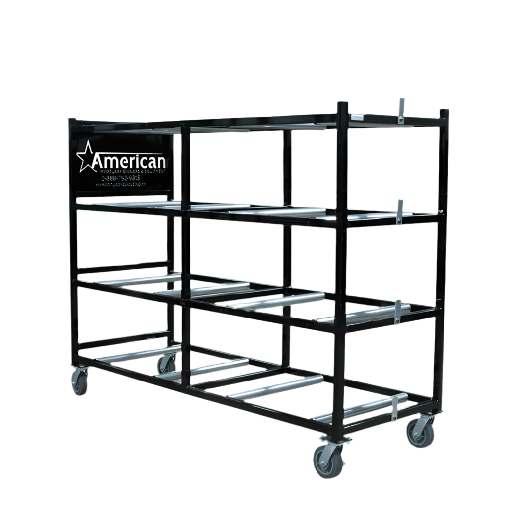 OSHA approved four tier end loading mortuary rack Model 2000-4TEL