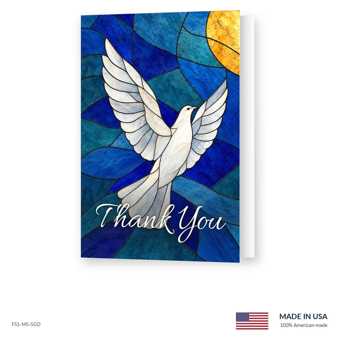 Glass Dove Funeral Acknowledgment Cards