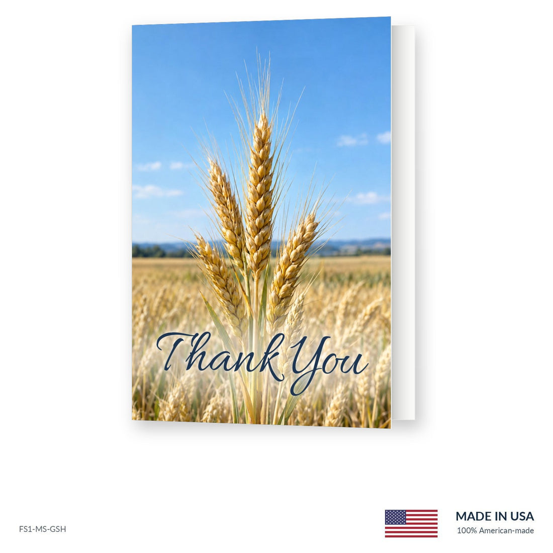 Golden Wheat Funeral Acknowledgment Cards