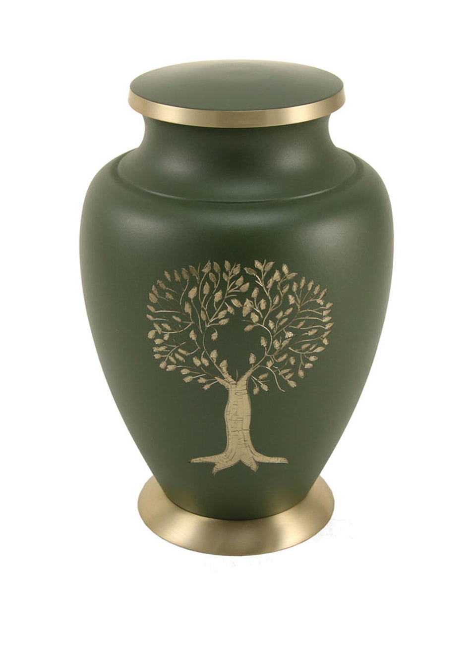 Green Tree of Life Brass Full Size Cremation Urn