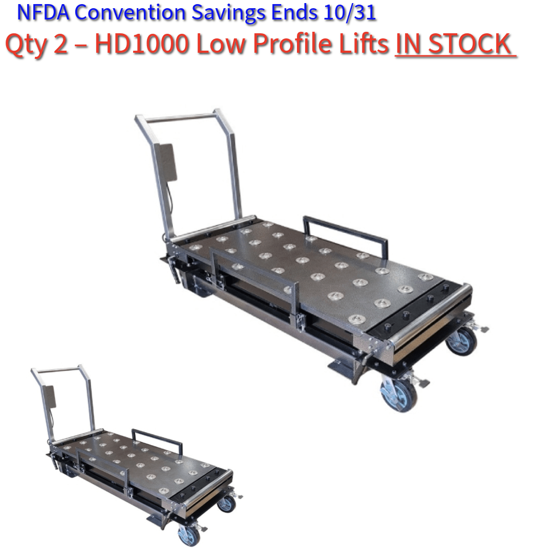 HD 1000 Low - Profile Mortuary Lift System - 2 Pack - American Mortuary Coolers & Equipments