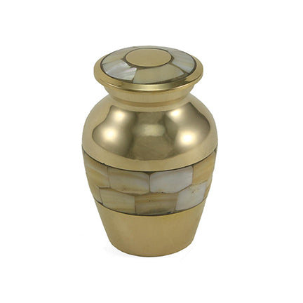 Mother of Pearl Inlay Bronze Mini Keepsake Urn
