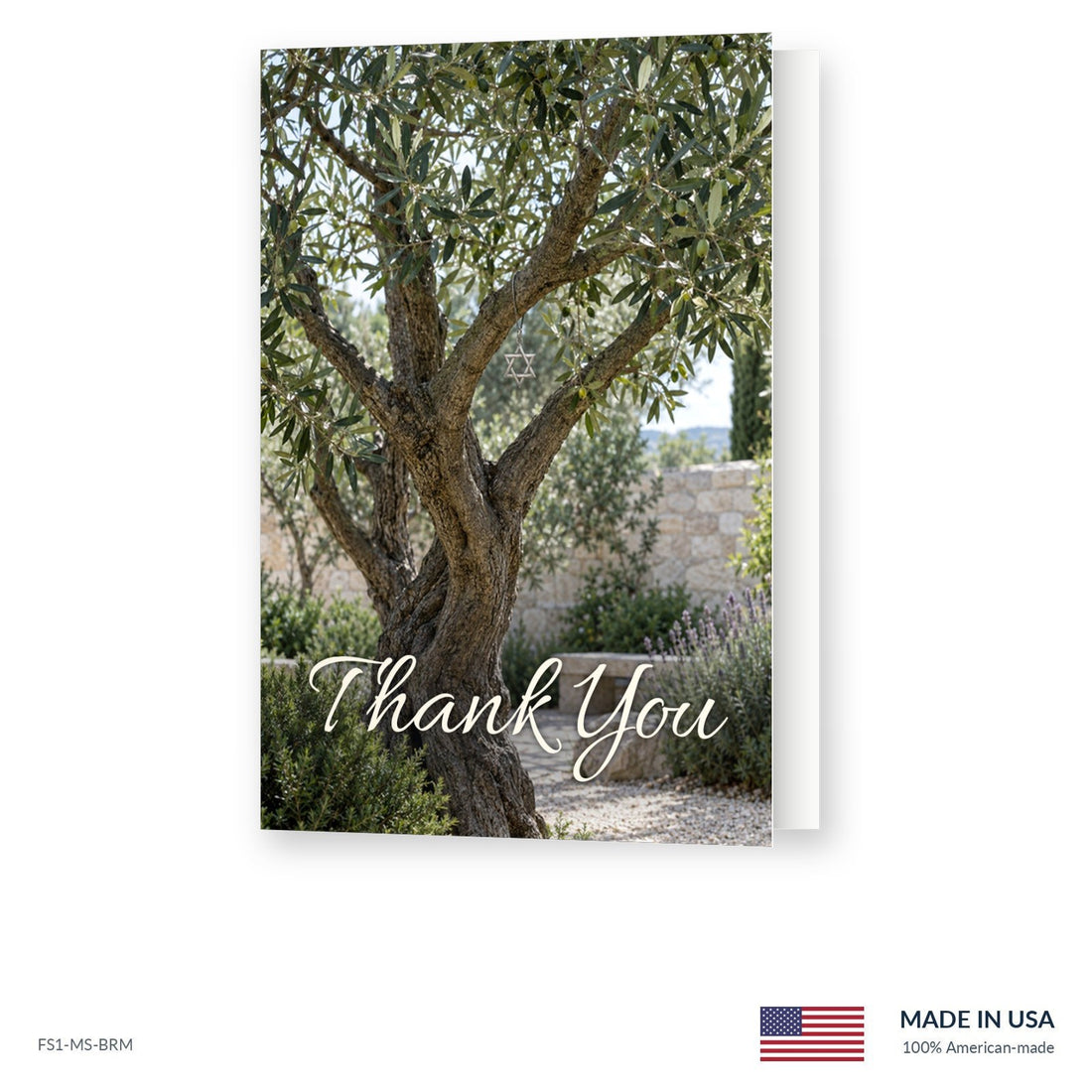 Olive Star Funeral Acknowledgment Cards