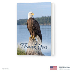 Perched Eagle Funeral Acknowledgment Cards