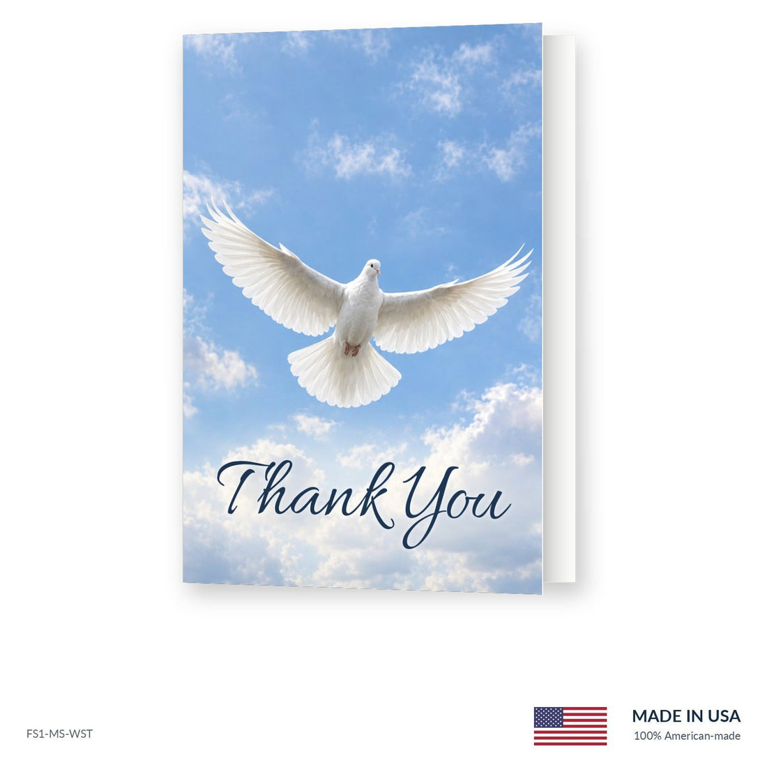 Stillness Blue Funeral Acknowledgment Cards