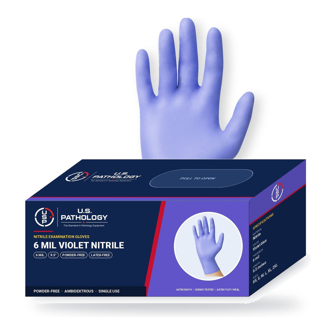USPE 6 Mil Violet Nitrile Exam Gloves – Case