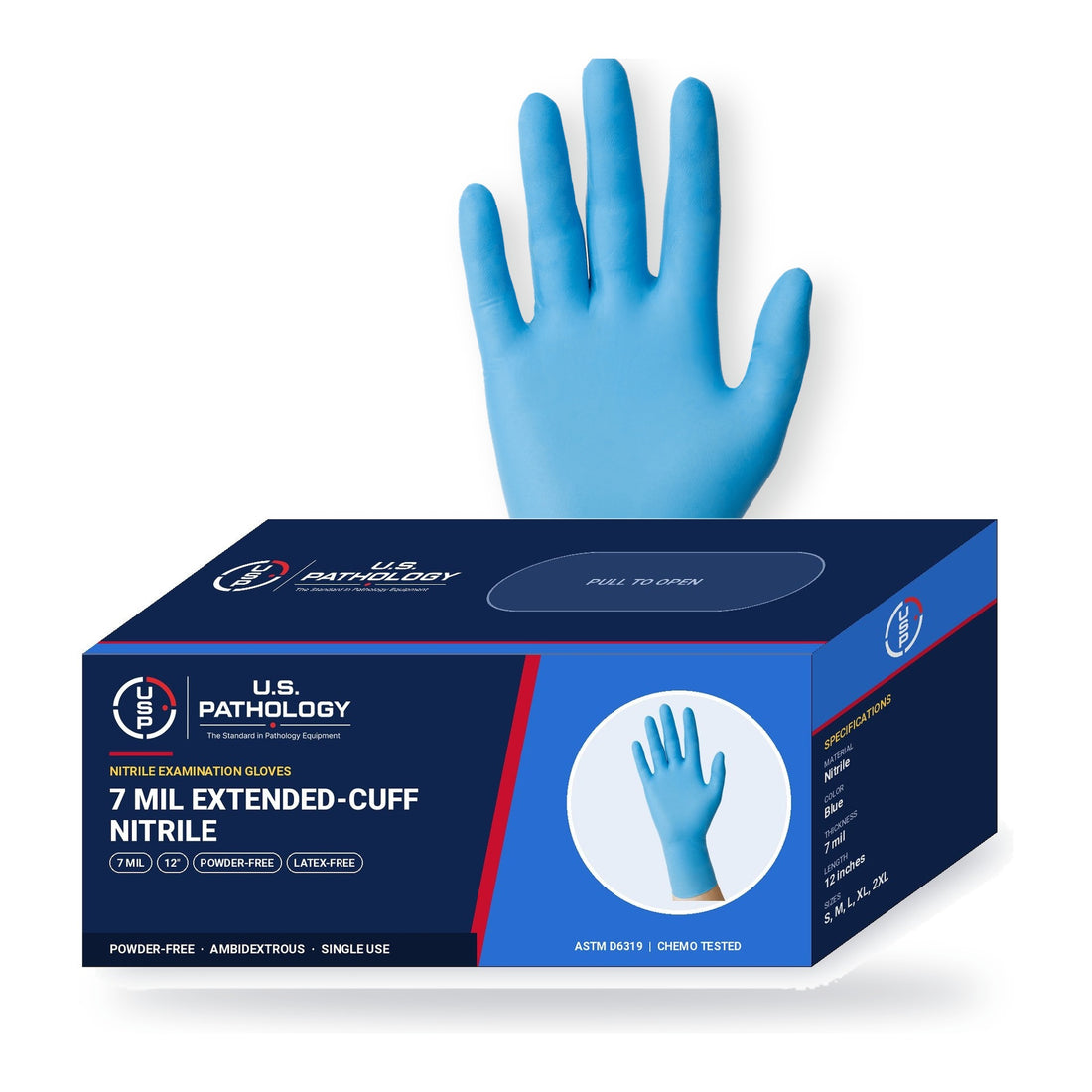USPE 7 Mil Extended-Cuff Nitrile Exam Gloves – Case