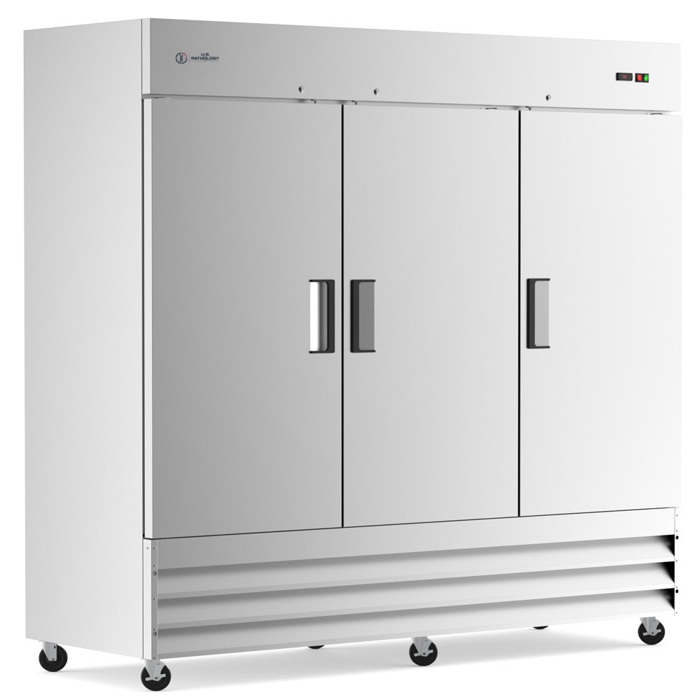 USPE 81" Three-Door Solid Lab Refrigerator, 72 Cu. Ft.