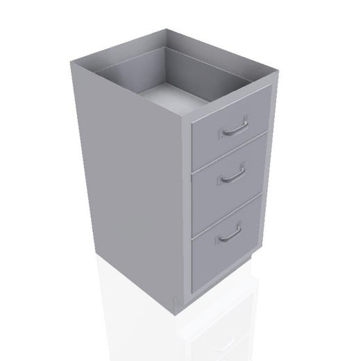 USPE 18-Inch Base Cabinet, 1 Medium and 2 Large Drawers