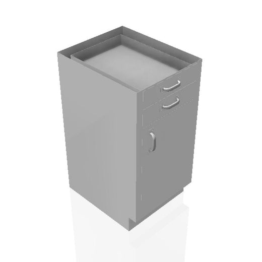 USPE 18 in. Stainless Steel Base Cabinet: 2 Small Drawer, 1 Left Door