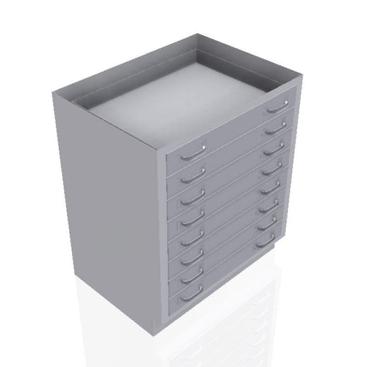 USPE 30 in. Stainless Steel Base Cabinet: 8 Long Small Drawers