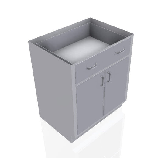 USPE 30 in. Stainless Steel Base Cabinet: 1 Long Medium Drawer, 2 Doors