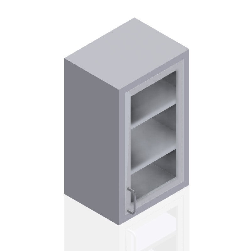 18-Inch Prep Room Wall Cabinet, 30-Inch Tall, Glass Door