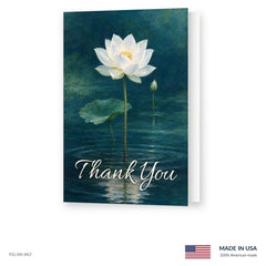 White Lotus Funeral Acknowledgment Cards