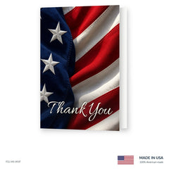 Woven Flag Funeral Acknowledgment Cards
