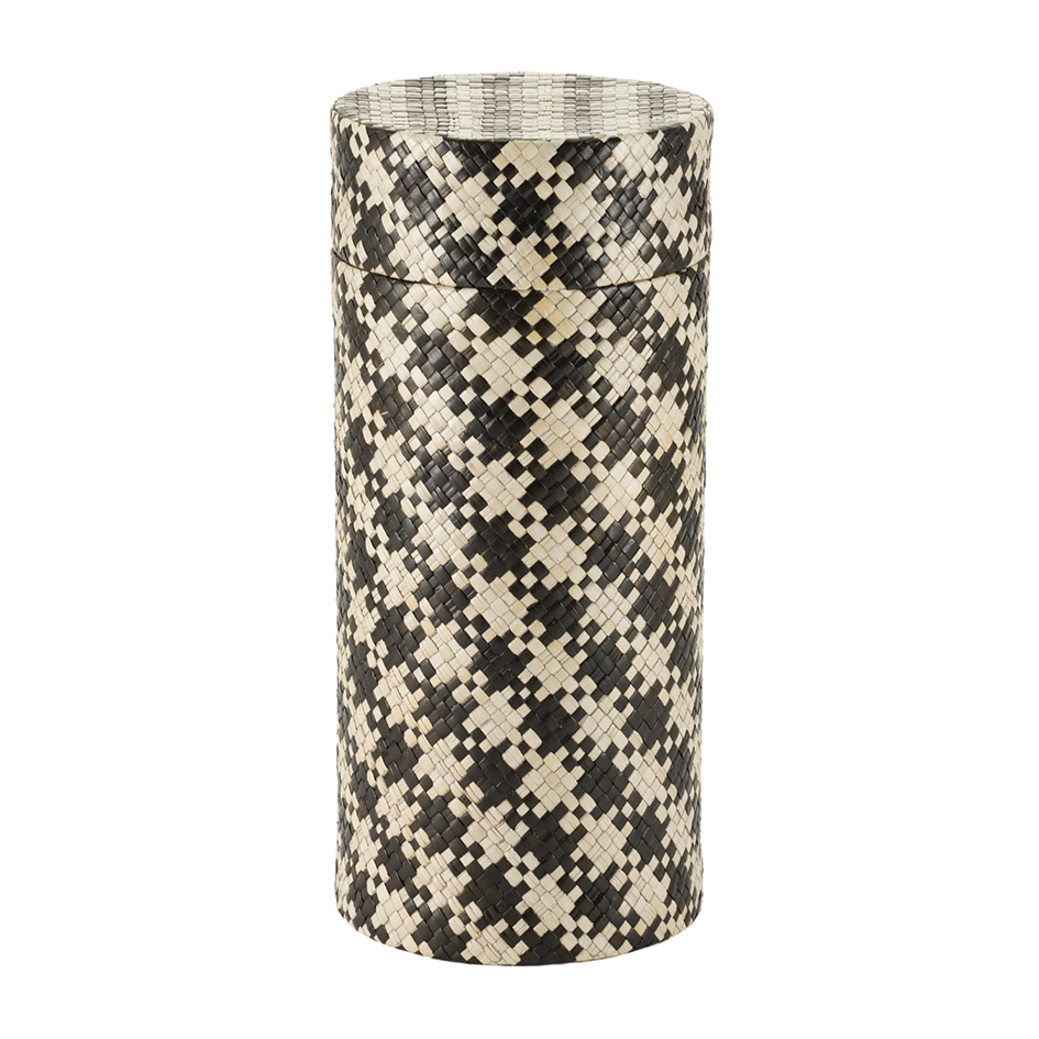 Woven Palm Black and Tan Scattering Urn