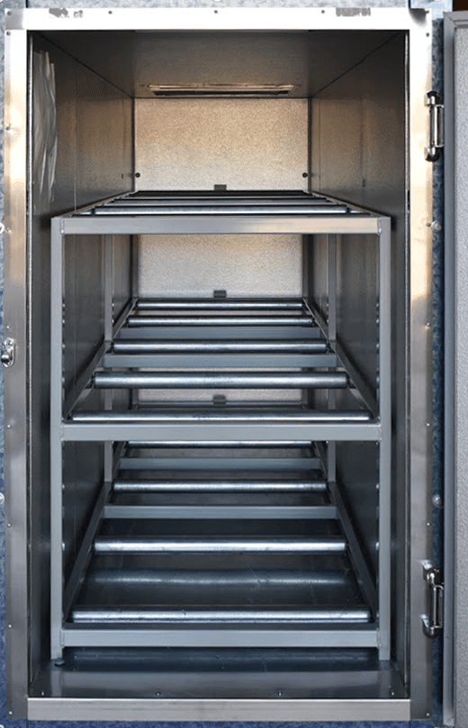 Durable and efficient 3 body oversized mortuary freezer Model 3BX-F with heavy-duty hinges and temperature precision | American Mortuary Coolers