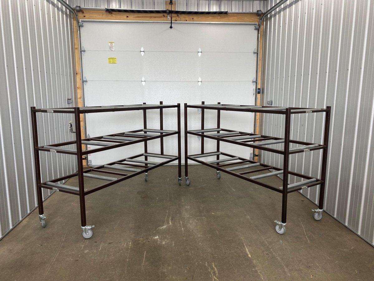 OSHA approved three tier end loading mortuary rack Model 2000-3TEL