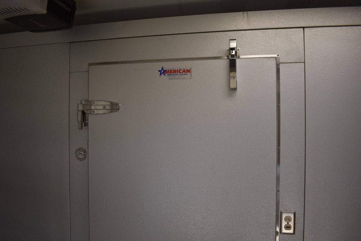 10x12 mortuary refrigerator with remote split system setup