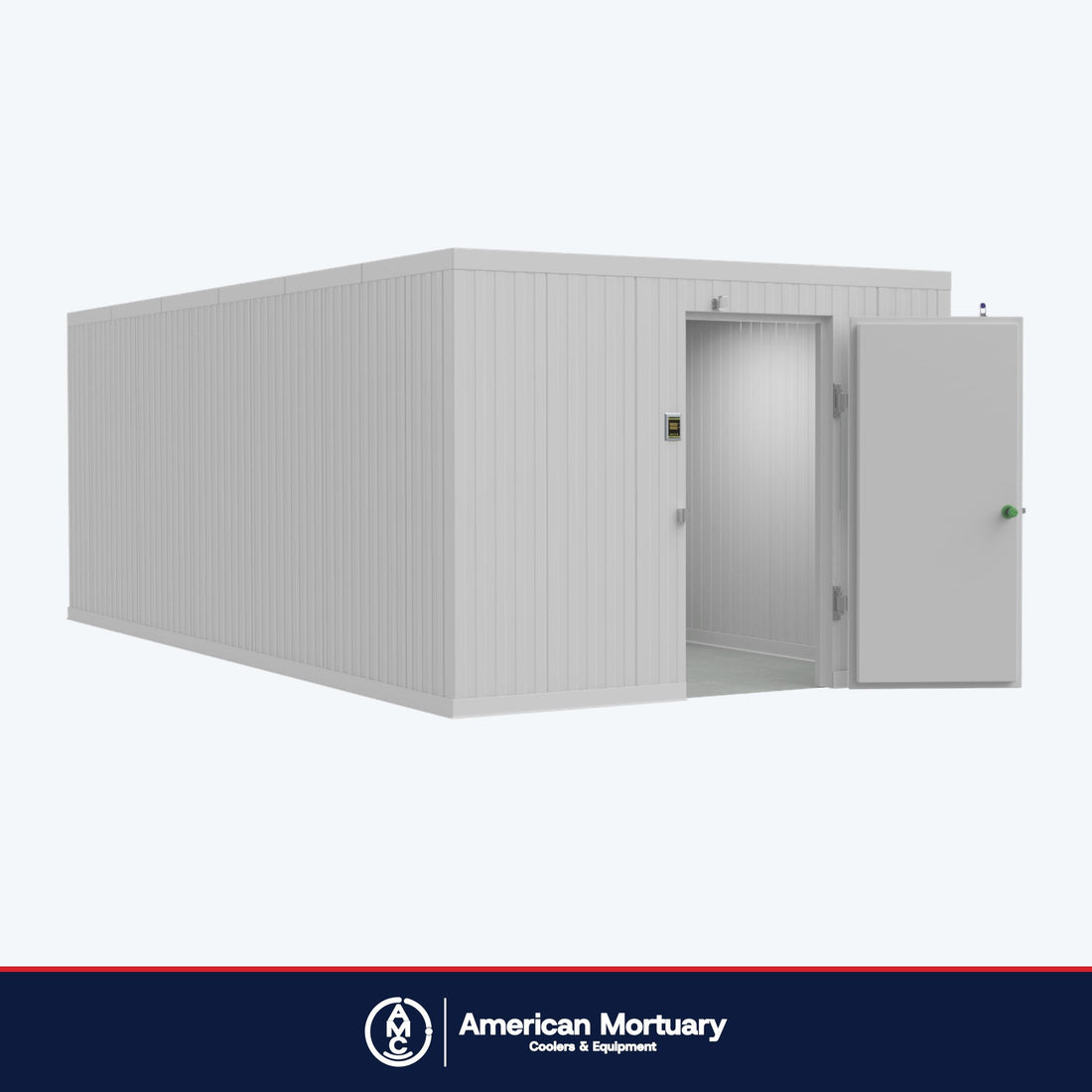 AMC 10x20 walk-in mortuary cooler actual product photograph