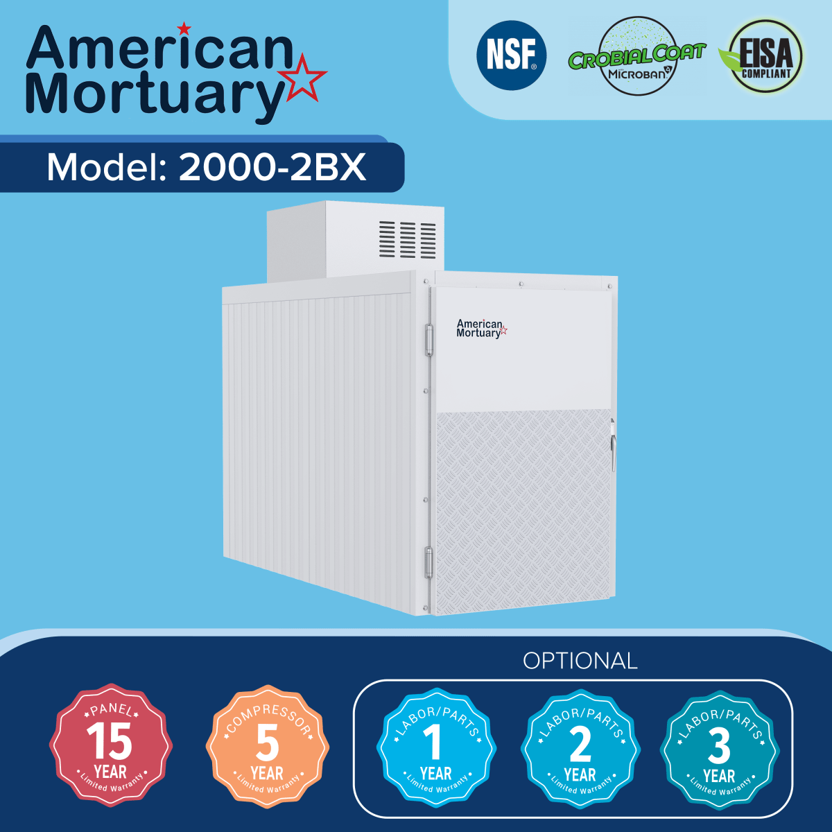MortuaryEquipment.com cooler with IMC-approved refrigerant system