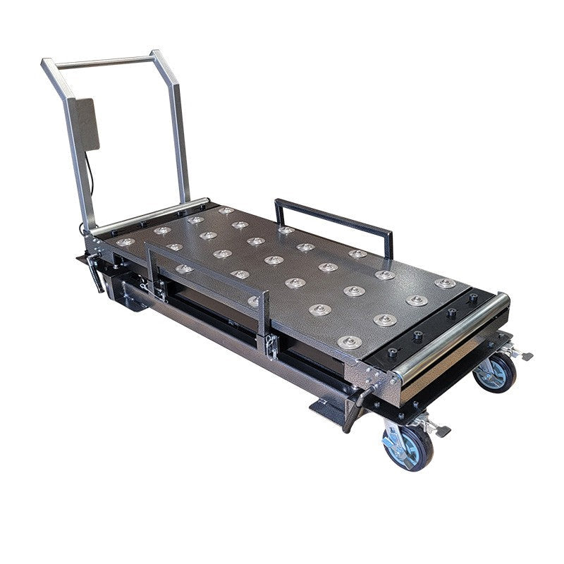 Scissor lift integrated with mortuary refrigeration and storage