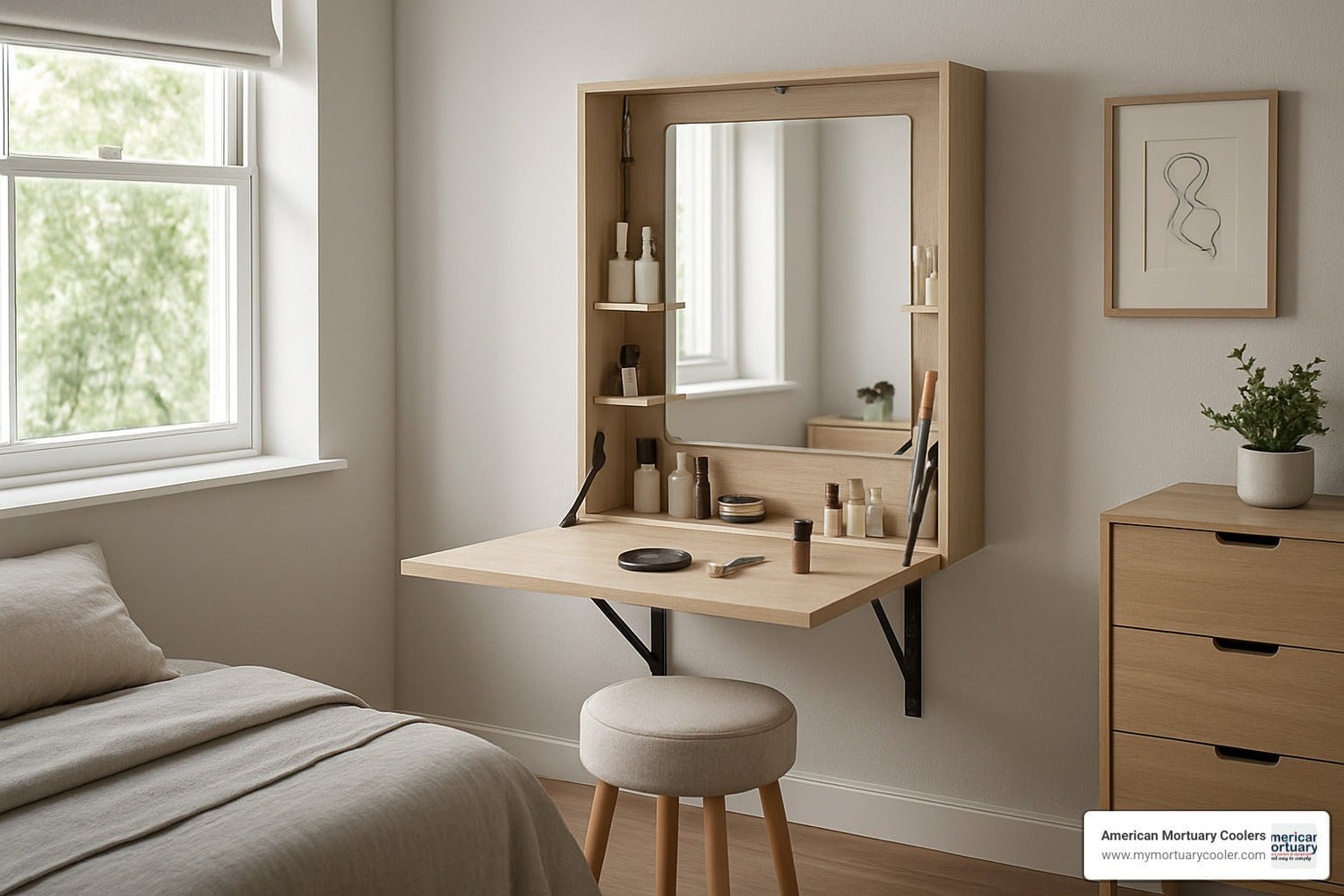 Fold Away Makeup Tables That Magically Maximize Your Space - American Mortuary Coolers & Equipments