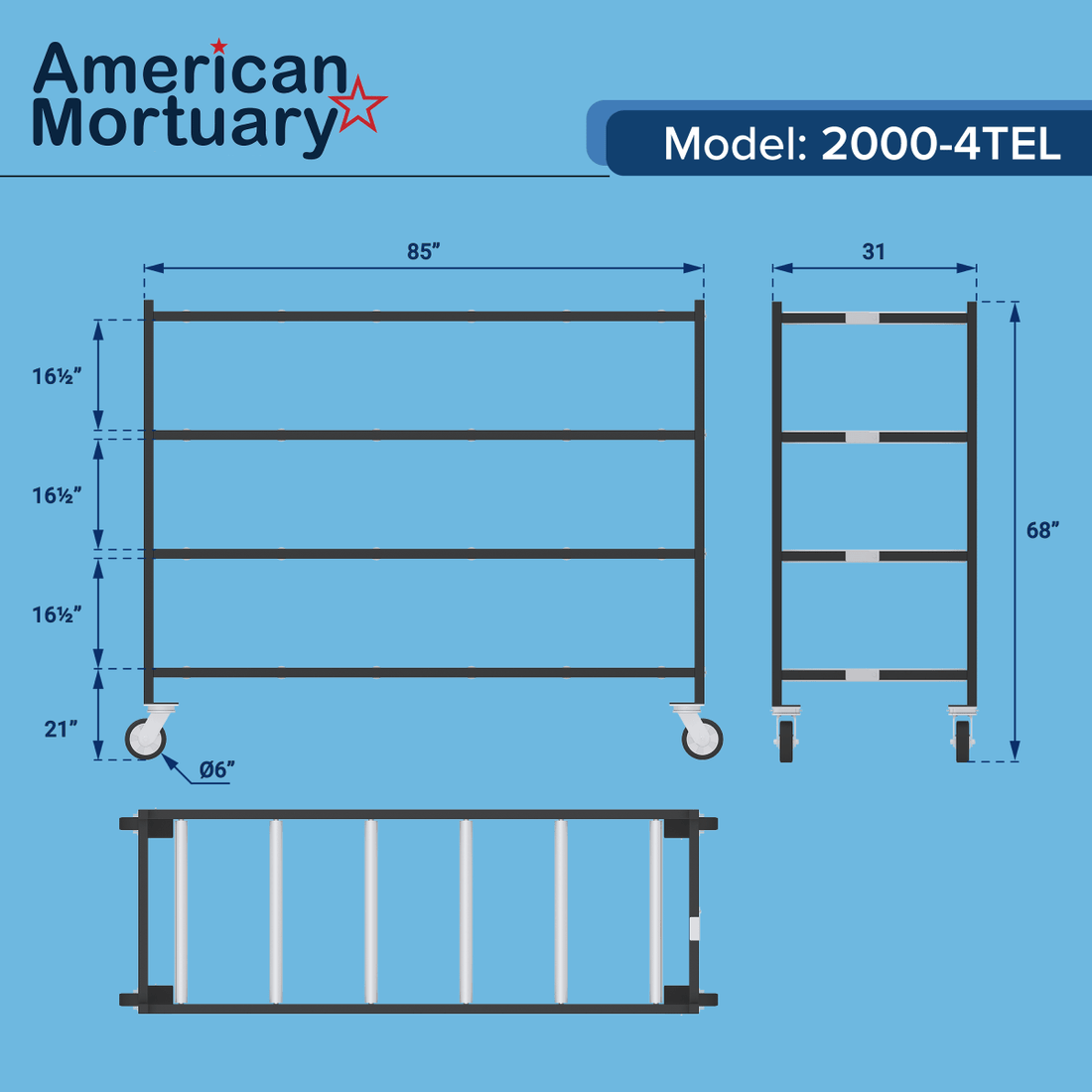 Morgue Table | Stainless Steel Mortuary Tables for Funeral Homes, Hospitals, and Medical Examiners - American Mortuary Coolers & Equipments