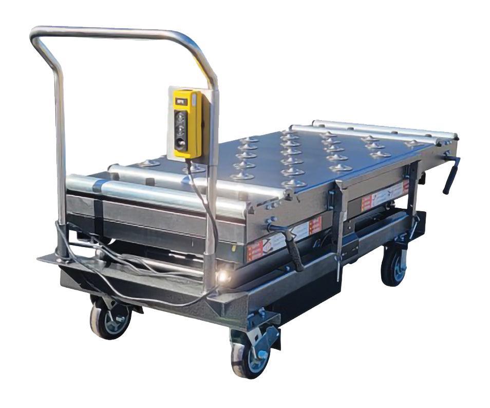 Mortuary body & casket lifts buyer's guide — HD 1000 MAX multi-directional scissor lift from American Mortuary Coolers