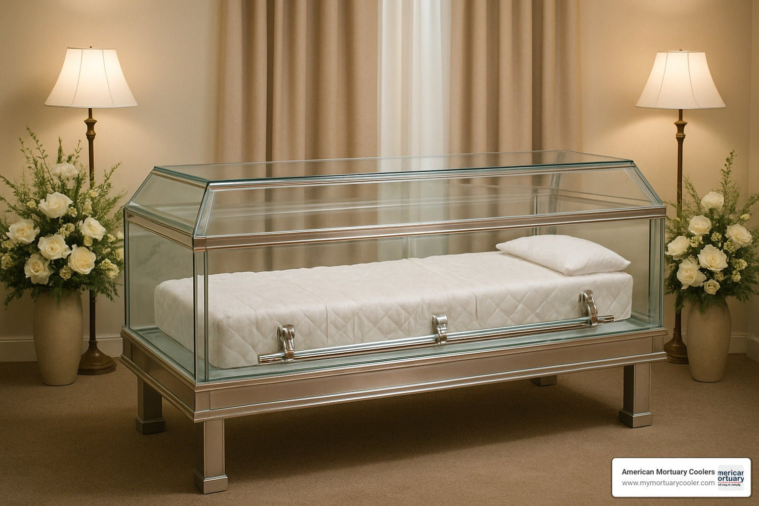 See-Through Serenity: Choosing the Right Glass Clear Casket - American Mortuary Coolers & Equipments