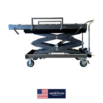 1000 lb Hydraulic Mortuary Scissor Lift | Cadaver Lift | Morgue Body Lift | Crematory Retort Loading Lift Single-Operator | American Mortuary Coolers