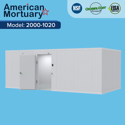 10x20 mortuary cooler 10-year panel warranty USA manufactured Johnson City Tennessee
