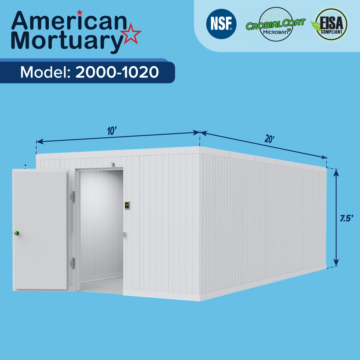 ❄️ 10x20 Walk - In Mortuary Cooler – Model 2000 - 1020 - American Mortuary Coolers & Equipments