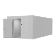 Insulated panel construction used in a 10x20 walk-in mortuary cooler for temperature stability and durability